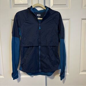 REI Women's Co-Op Wind Pro Hooded Jacket Polartec, Size XS, Breathable, Teal EUC